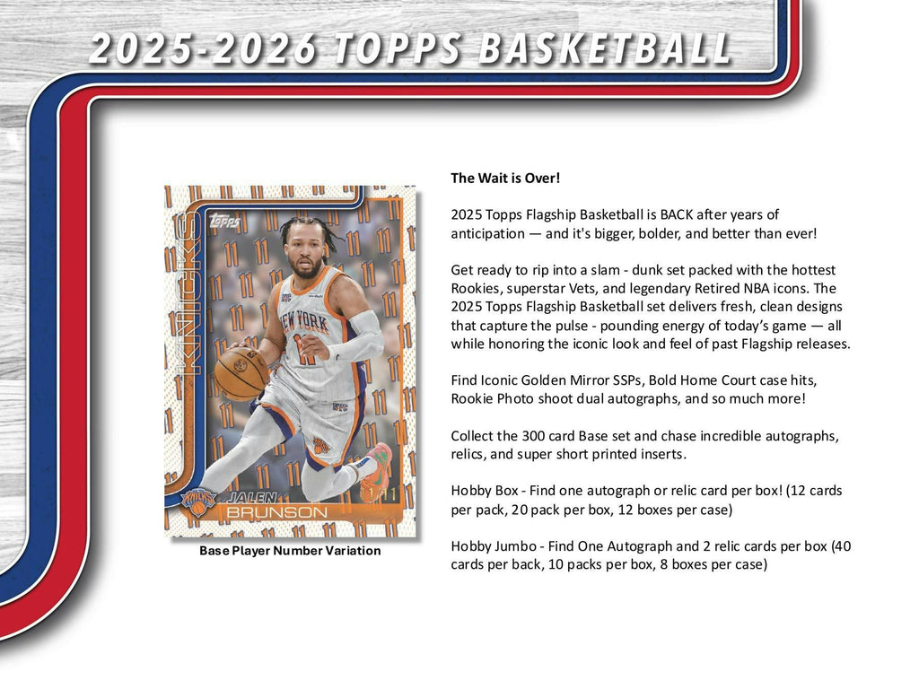 2025-26 Topps Basketball Hobby Box (10/23)