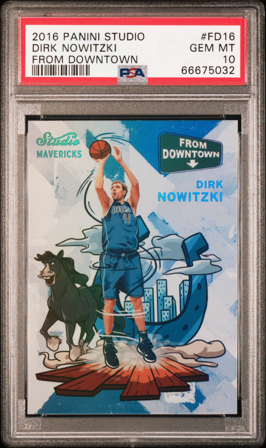 2016 PANINI STUDIO FROM DOWNTOWN #FD16 DIRK NOWITZKI FROM DOWNTOWN PSA 10