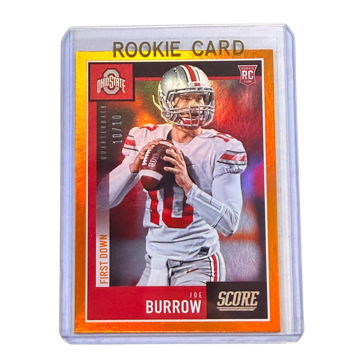 2020 PANINI SCORE JOE BURROW #438 1st DOWN ORANGE 10/10 (TSR)