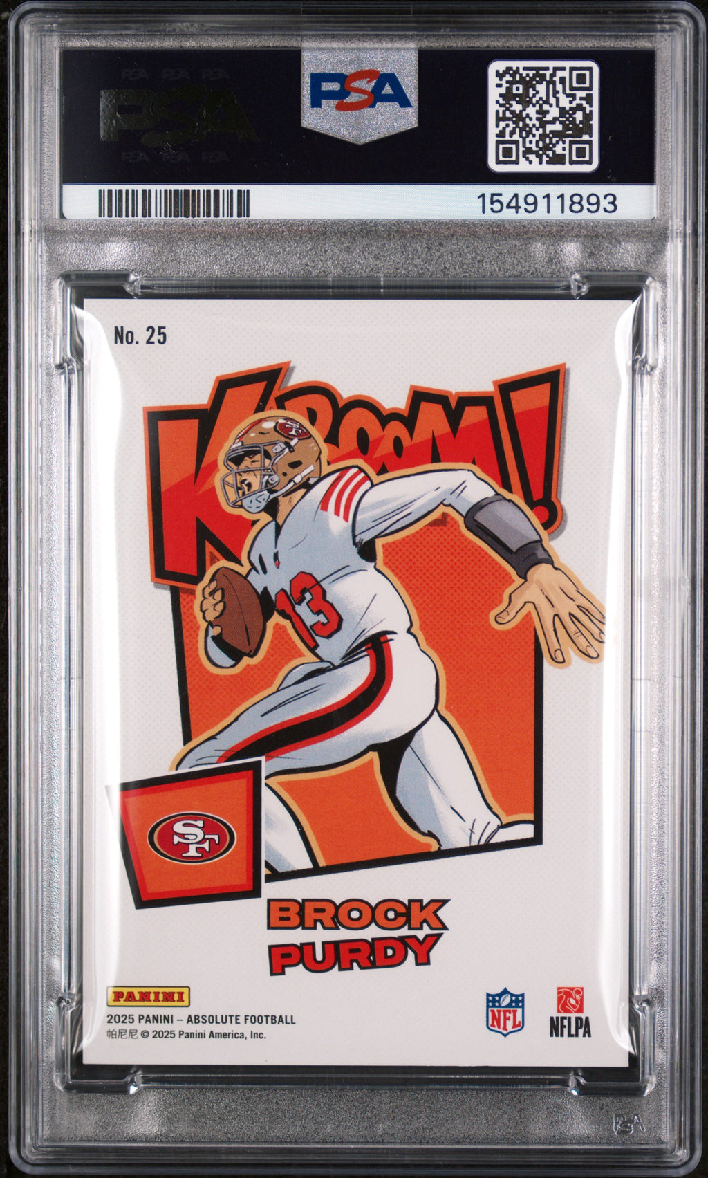 2025 PANINI ABSOLUTE KABOOM! HORIZONTAL #25 BROCK PURDY PSA 10
