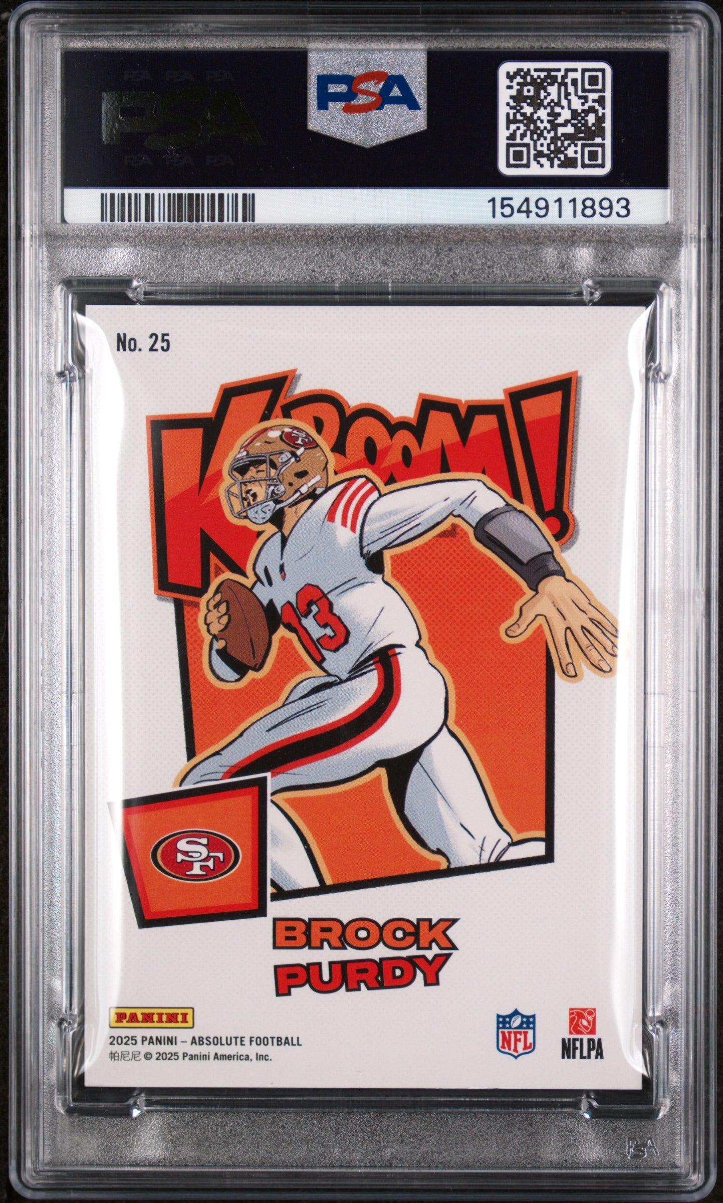 2025 PANINI ABSOLUTE KABOOM! HORIZONTAL #25 BROCK PURDY PSA 10