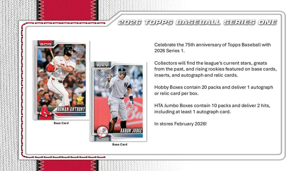 2026 Topps Series 1 Baseball Hobby Jumbo Pack (2/11)