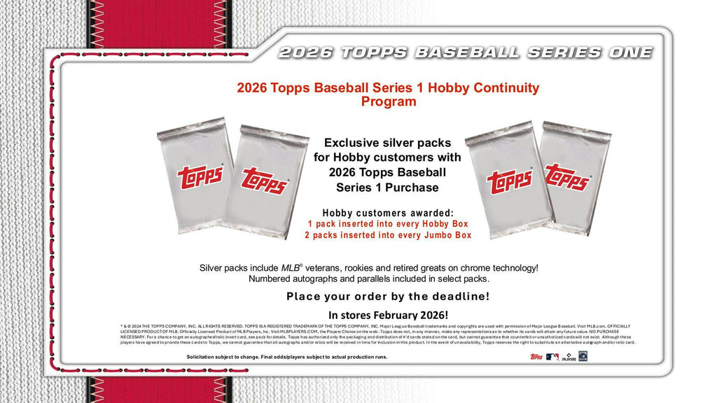 2026 Topps Series 1 Baseball Hobby Jumbo Pack (2/11)