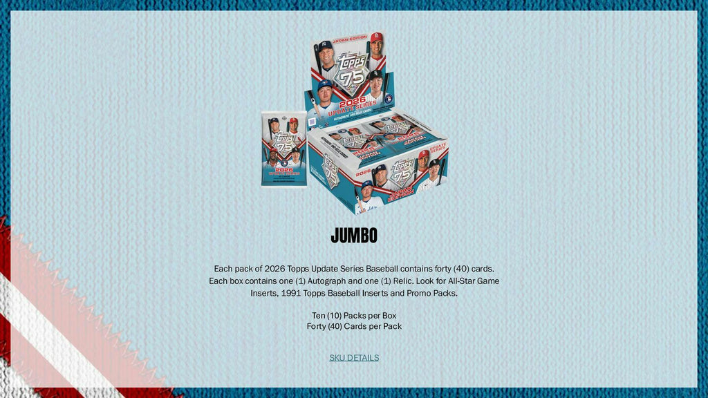 2026 Topps Update Series Baseball Jumbo Box (10/14)