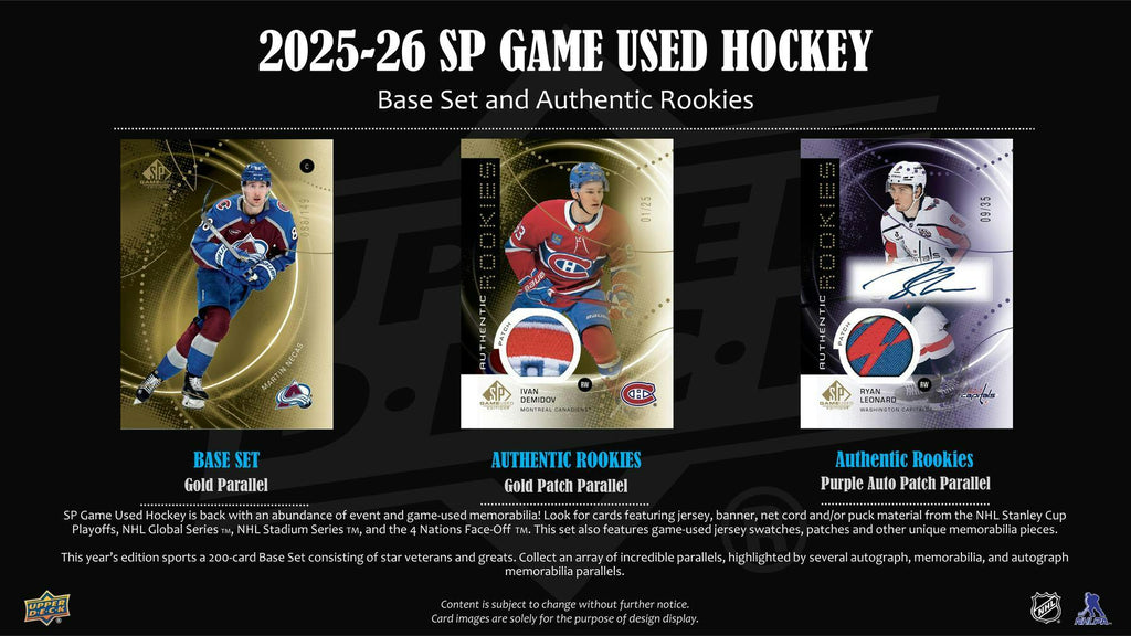 2025-26 Upper Deck SP Game Used Hockey Hobby Box