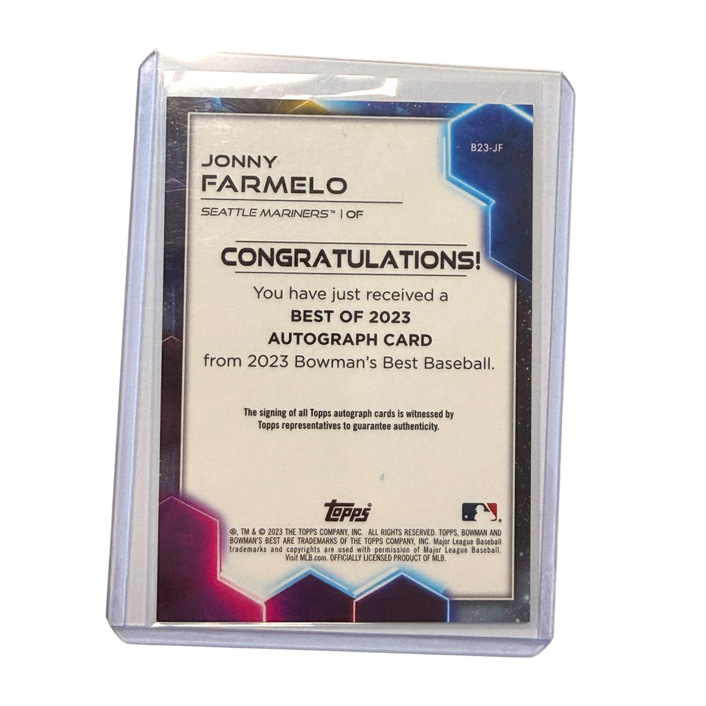 2023 Bowman's Best Jonny Farmelo Blue Refractor Auto /150 #B23-JF Seattle Mariners (CF)