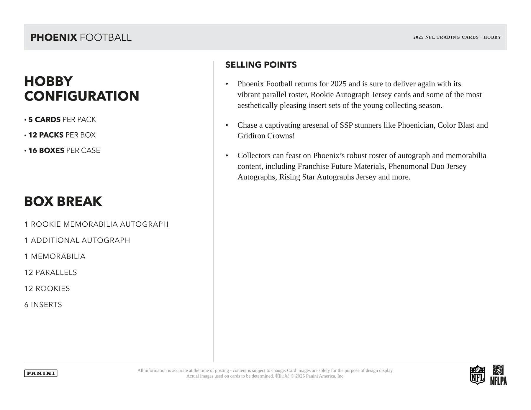 2025 Panini Phoenix Football Hobby Pack (11/12)