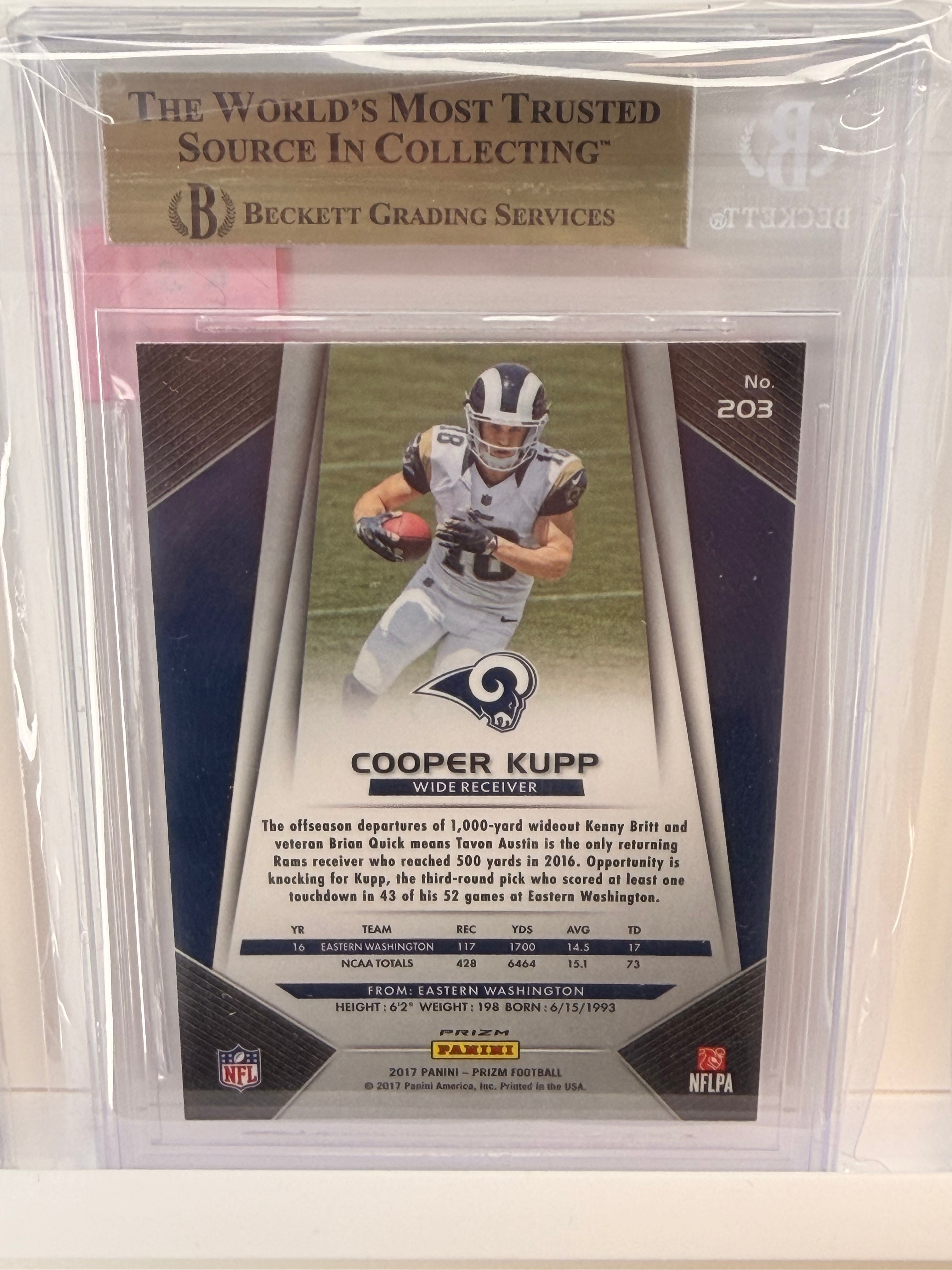 2017 PANINI PRIZM #203 COOPER CUPP RC PRIZMS PINK BGS 9.5
