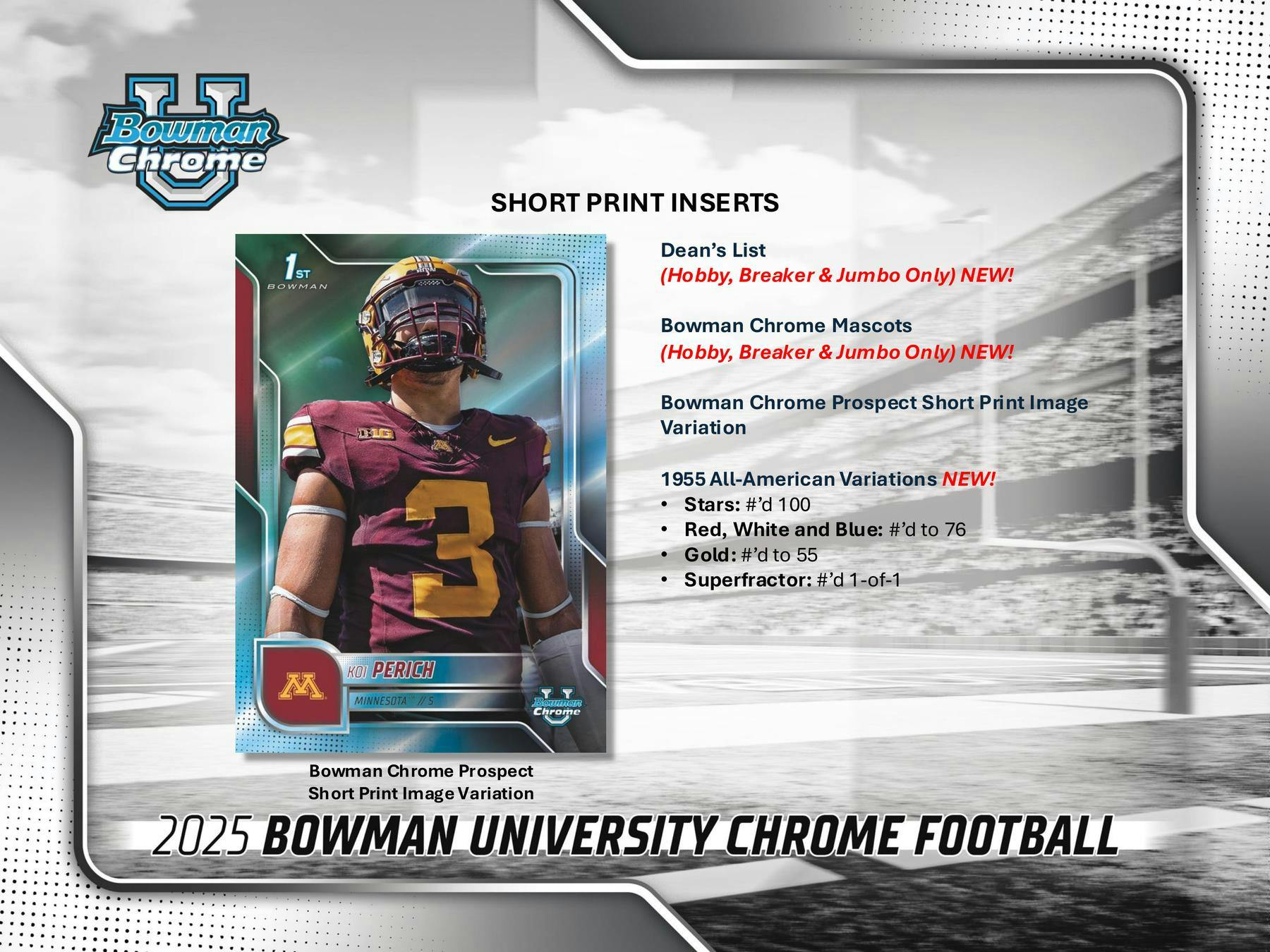 2025 Bowman University Chrome Football 7-Pack Blaster Box (10/31)