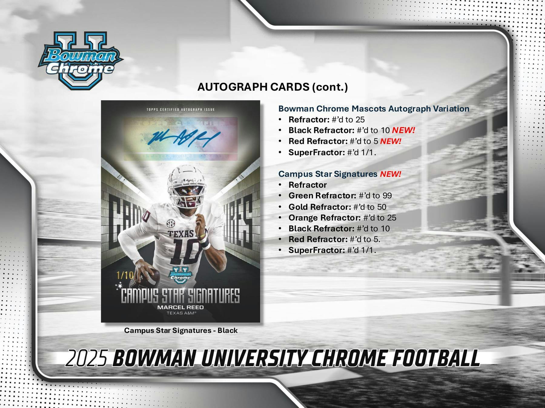 2025 Bowman University Chrome Football 7-Pack Blaster Box (10/31)