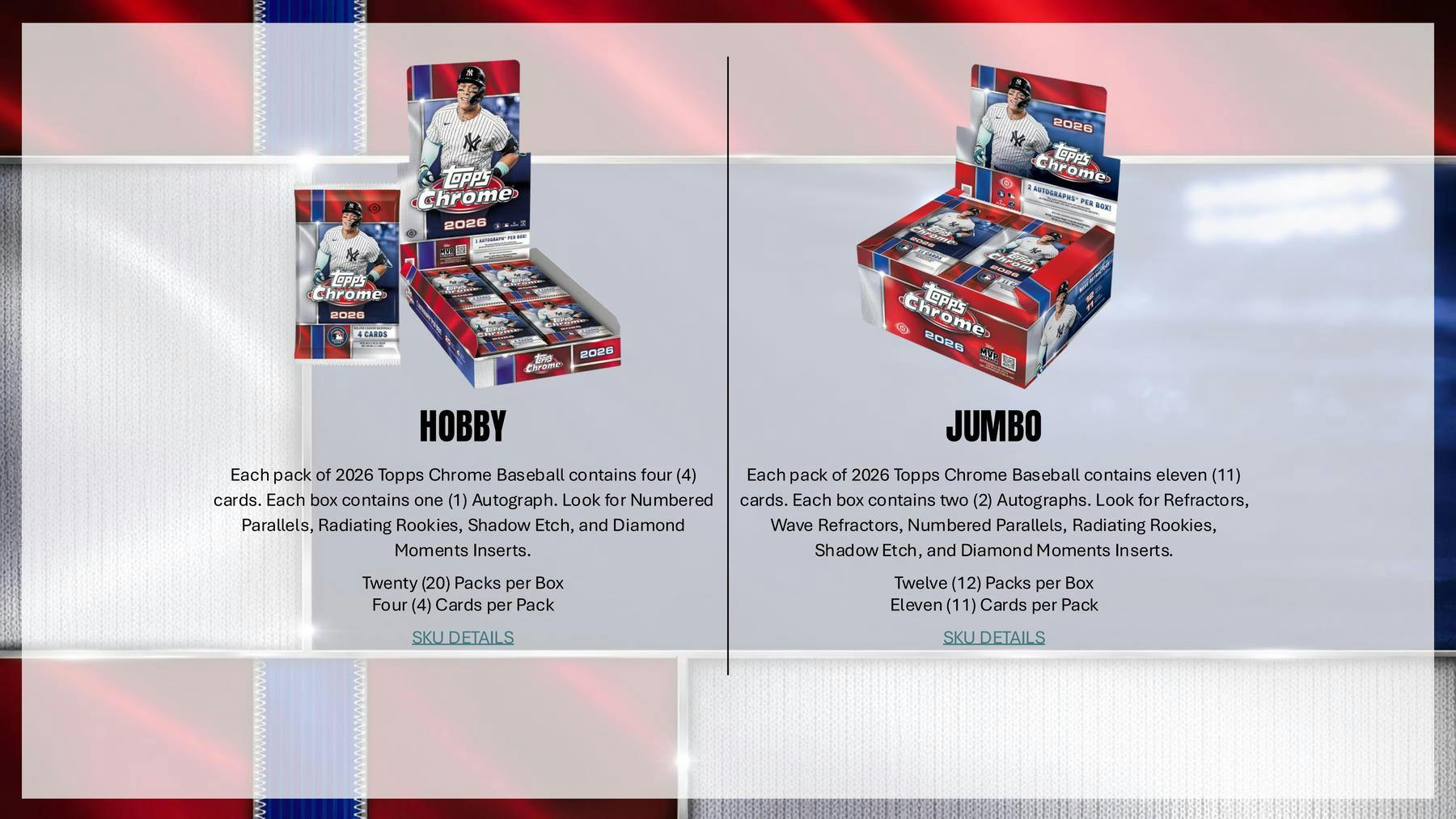 2026 Topps Chrome Baseball Hobby Box (7/22)