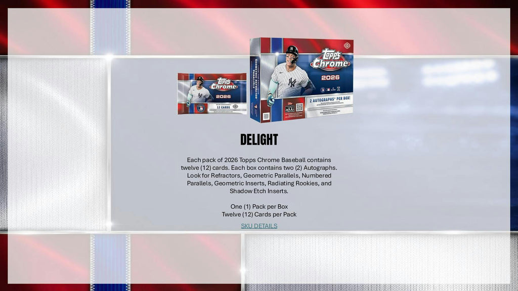 2026 Topps Chrome Baseball Hobby Jumbo 8-Box Case (Presell 7/22)