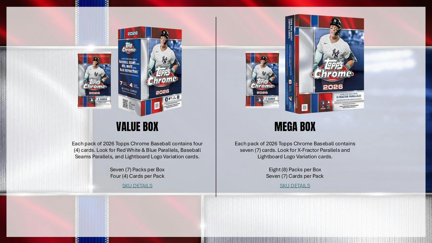 2026 Topps Chrome Baseball Hobby Jumbo 8-Box Case (Presell 7/22)