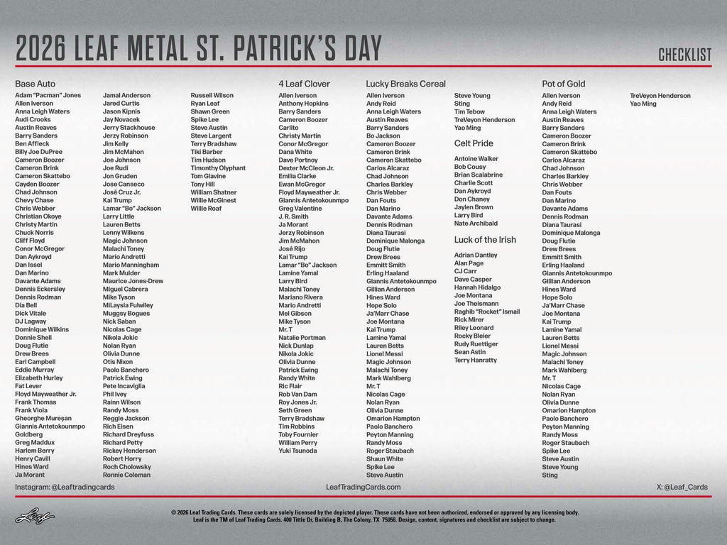 2026 Leaf Metal St. Patrick's Day Hobby Box