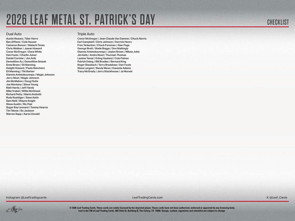 2026 Leaf Metal St. Patrick's Day Hobby Box