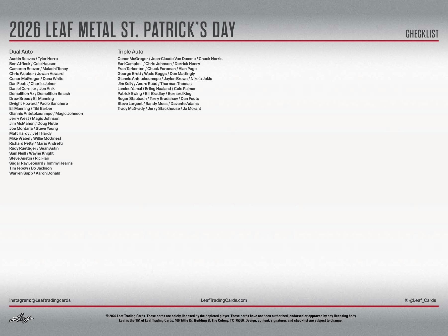 2026 Leaf Metal St. Patrick's Day Hobby Box