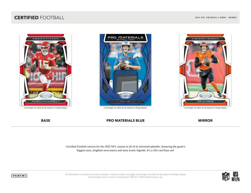 2025 Panini Certified Football Hobby Box (11/5)