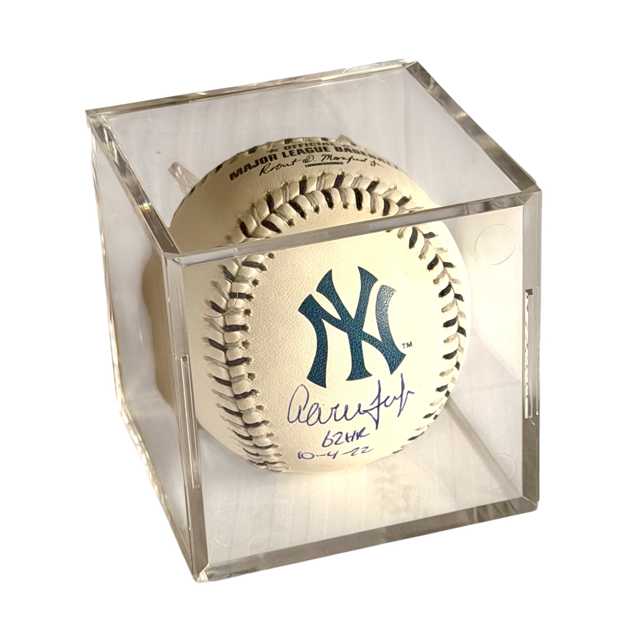 Aaron Judge Signed Yankees Logo Baseball “62 HR 10-4-22” LE 21/25 Fanatics Authentic