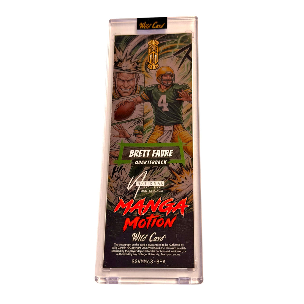 2026 Wild Card Manga Motion Brett Favre True 1/1 Auto National Exclusive Slim Gem SSP