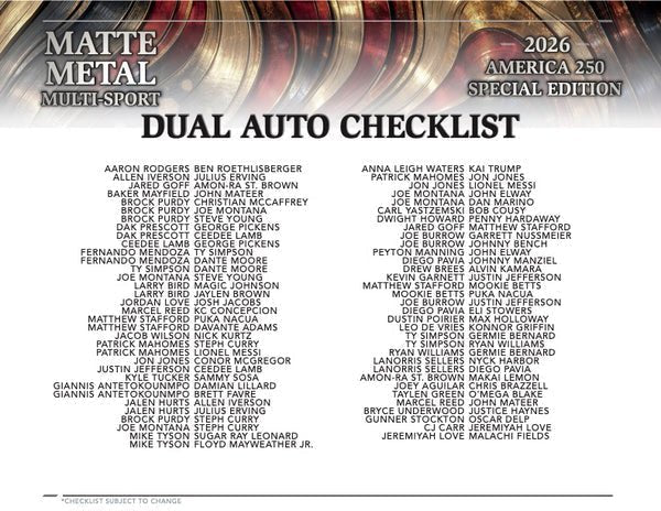 2026 Wild Card Matte Metal America Entertainment 250th NSCC Exclusive