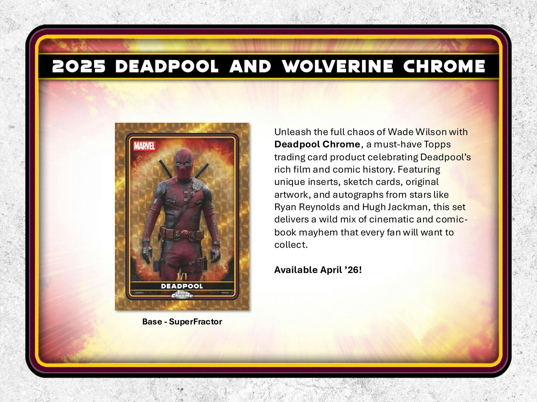 2025 Topps Deadpool Chrome Blaster Box (4/1)