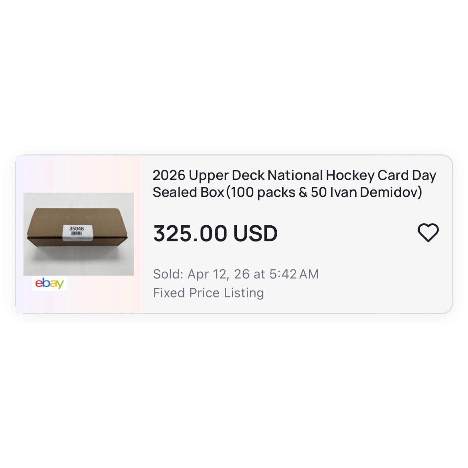 2026 Upper Deck National Hockey Card Day Packs (100ct Bundle + 50 Ivan Demidov)