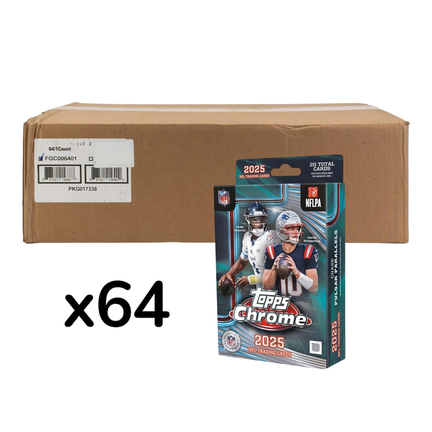 2025 Topps Chrome Football Hanger 64-Box Case