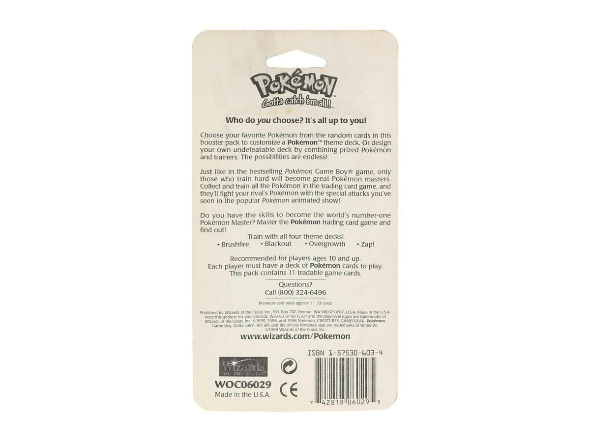 Pokémon TCG: Base Set 1 Unlimited Sealed Blister Booster Pack Blastoise Art (UNWEIGHED)