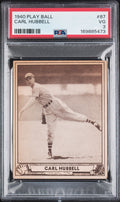 1940 Play Ball Carl Hubbell #87 PSA 3 VG – New York Giants (GC) PSA cert 169885473 front scan