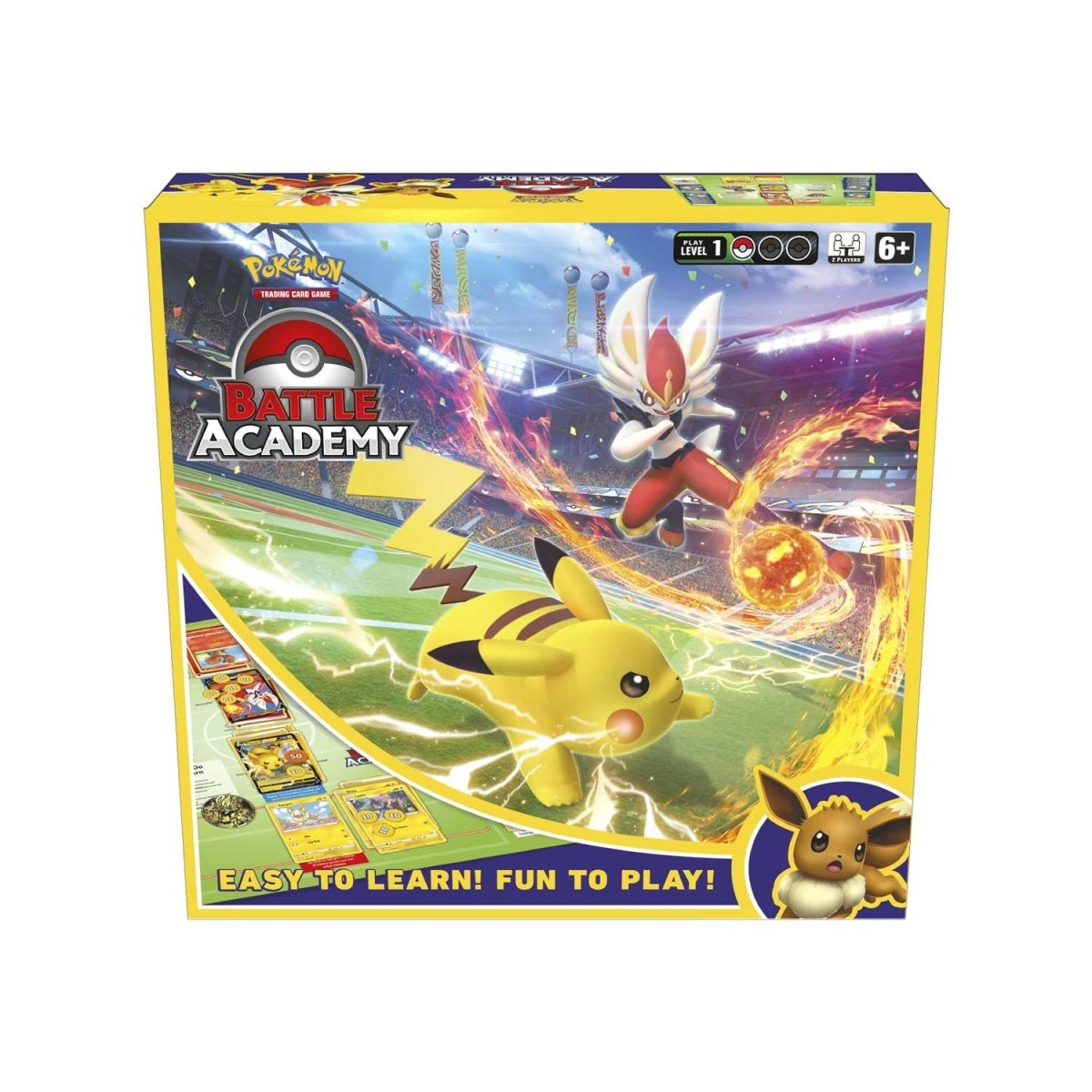 JCC Pokémon: Academia de Batallas (Cinderace V, Pikachu V y Eevee V) 