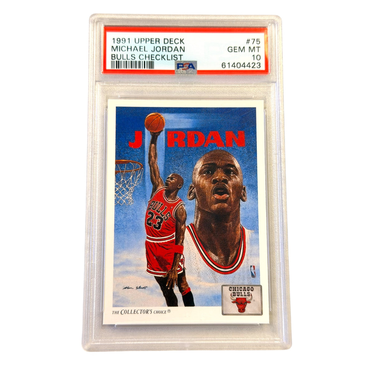 1991 UPPER DECK #75 MICHAEL JORDAN BULLS CHECKLIST PSA 10 (SY)