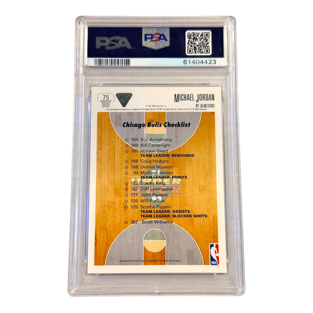 1991 UPPER DECK #75 MICHAEL JORDAN BULLS CHECKLIST PSA 10 (SY)