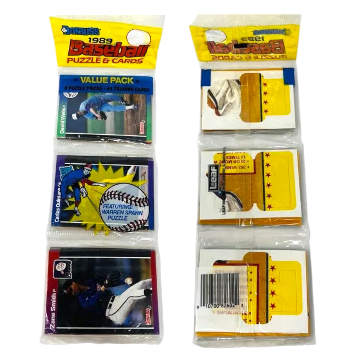 1989 Donruss Baseball Puzzles &amp; Cards Rack Pack (45 Cards + 9 Puzzle Pieces)