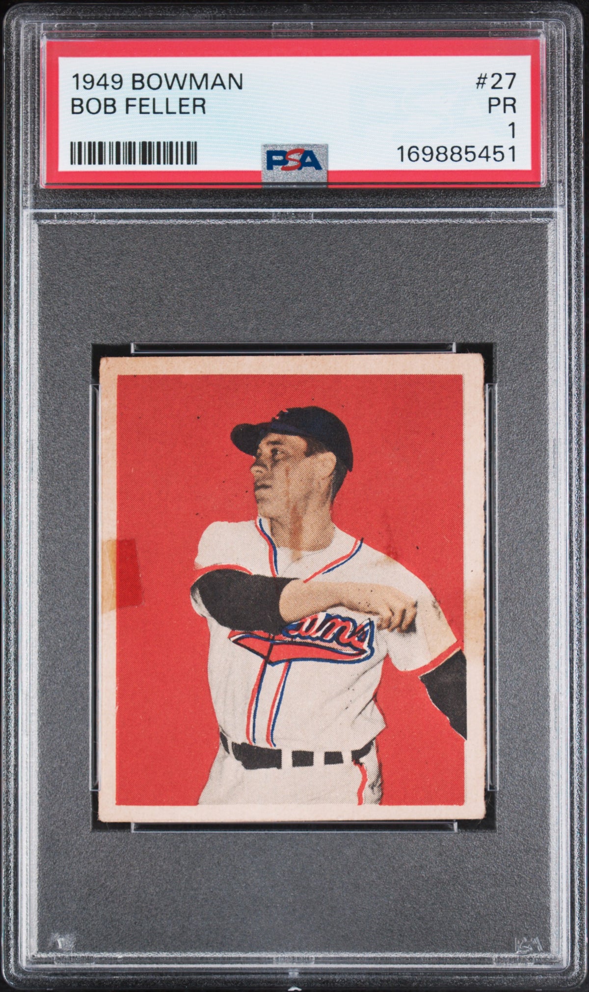 1949 Bowman Bob Feller #27 PSA 1 POOR – Cleveland Indians (GC) PSA cert 169885451 front scan
