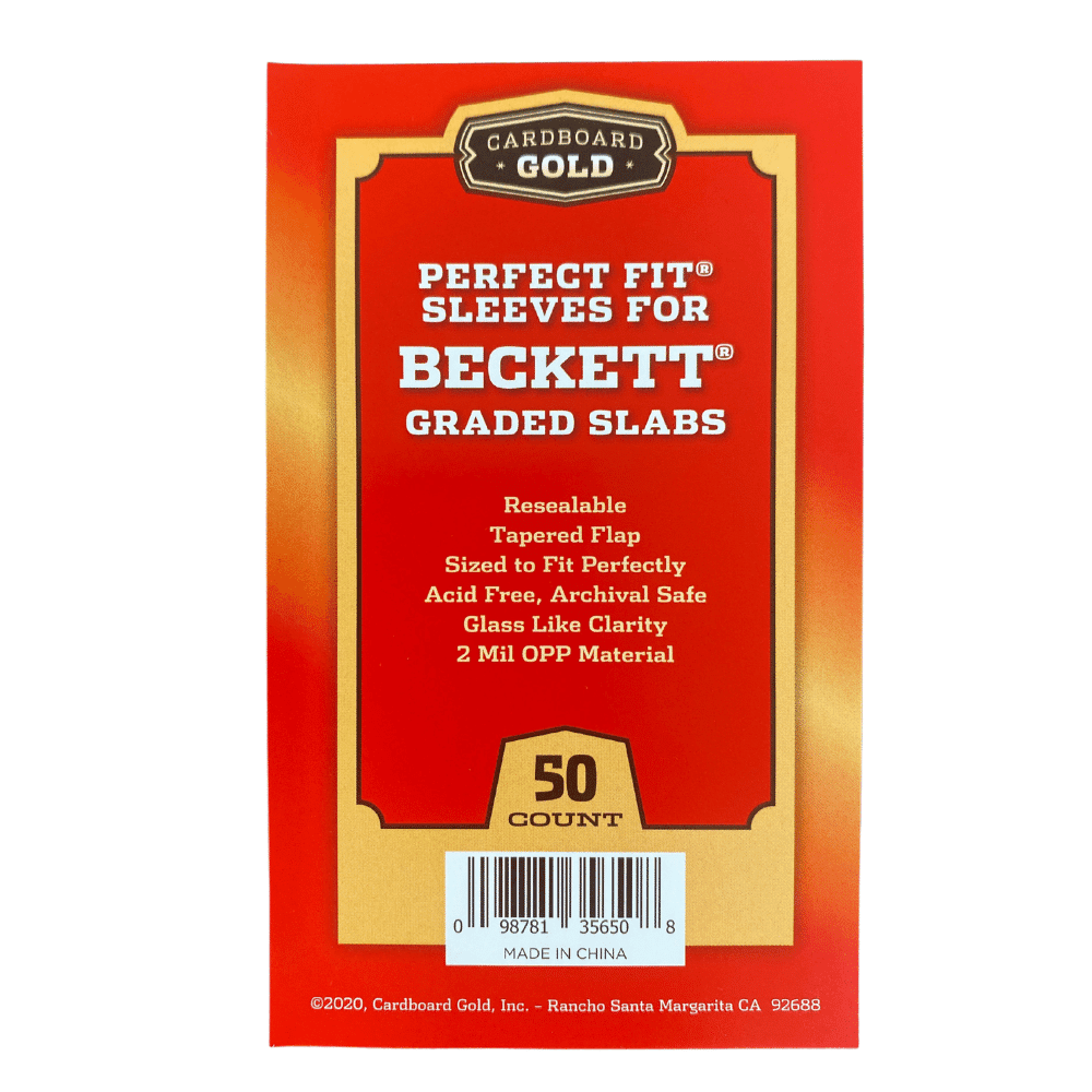 CBG Perfect Fit Resealable Sleeves for Beckett Graded Slabs (50ct Pack)