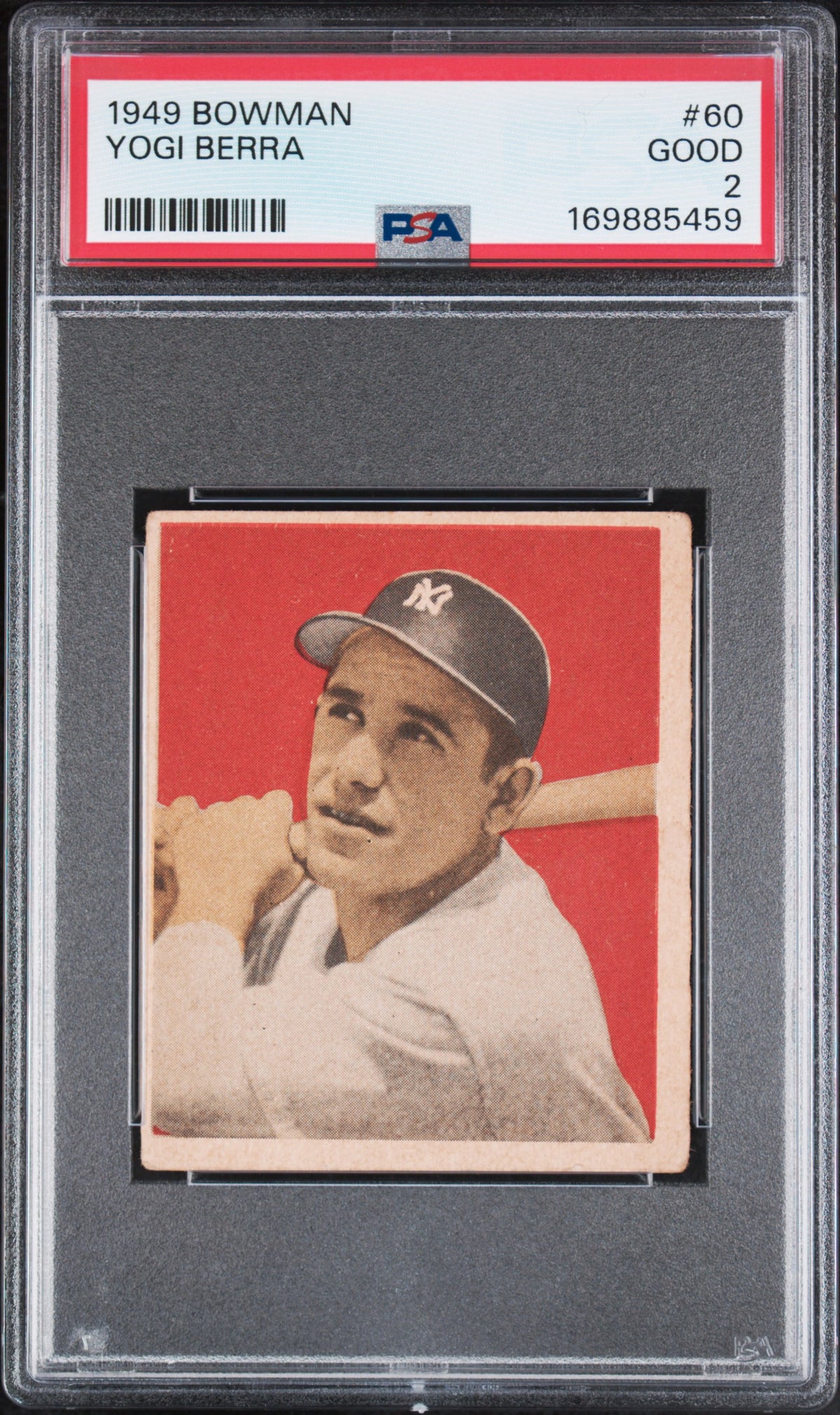1949 Bowman Yogi Berra #60 PSA 2 GOOD – New York Yankees (GC) PSA cert 169885459 front scan