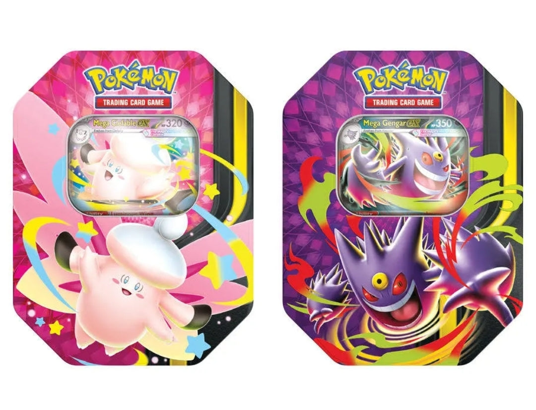 Pokémon TCG: Moonlit Tin (Mega Clefable ex or Mega Gengar ex) (6/5)