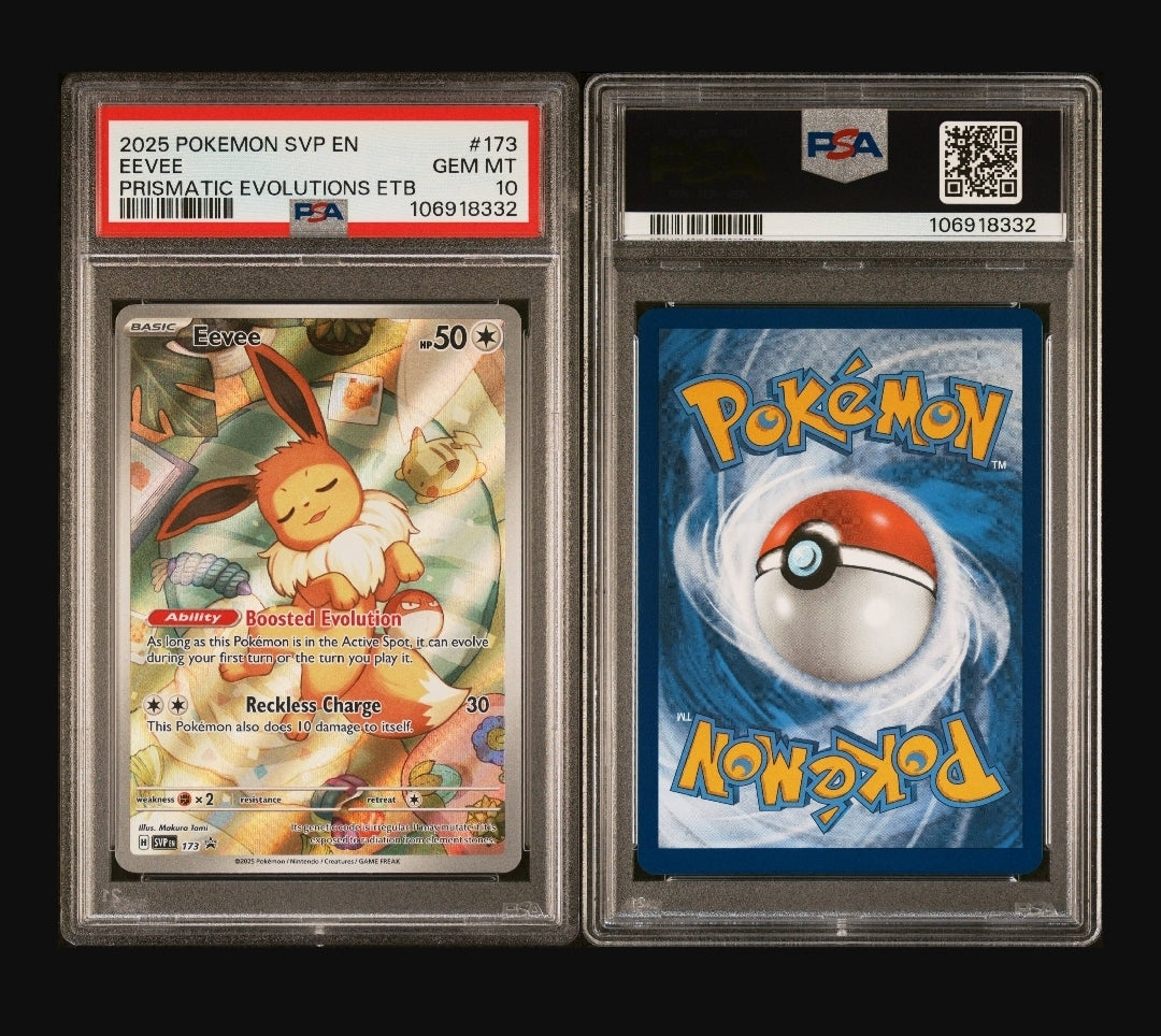 2025 POKEMON SVP EN-SV BLACK STAR PROMO #173 EEVEE PRISMATIC EVOLUTIONS ETB PSA 10