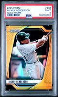 2025 PRIZM RICKEY HENDERSON GOLD PRIZM 10/10 #230 PSA 9 (TK)